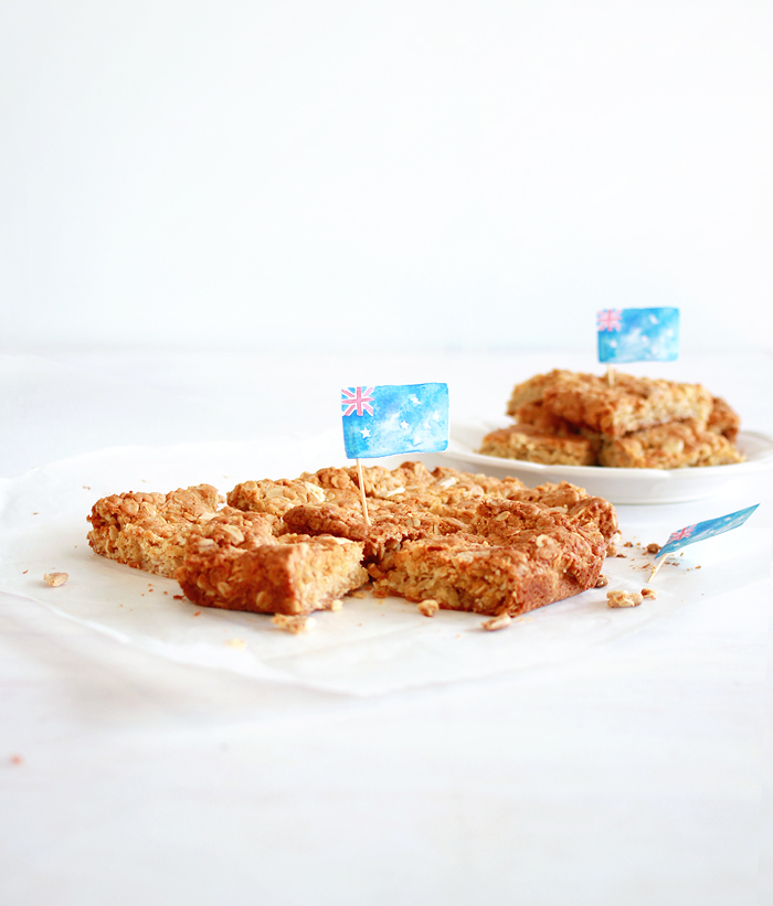 Make this Homemade Anzac Oat Slice - Perfect for celebrating Australia Day! 